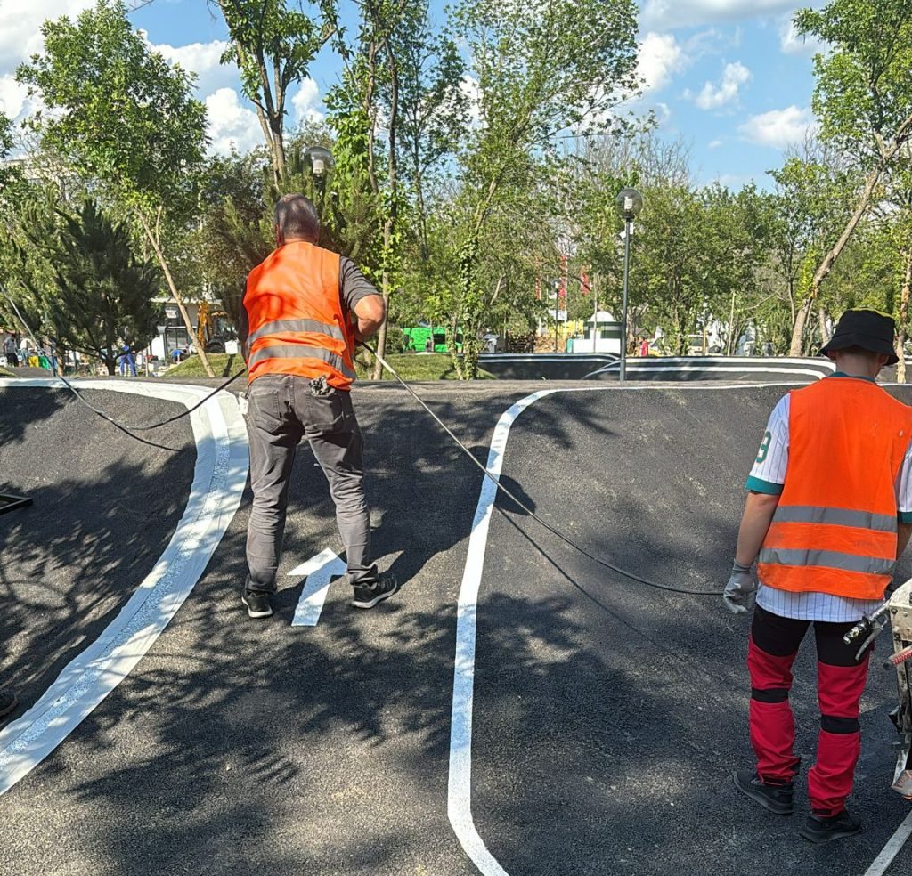 trasarea liniilor de ghidare pump track dridu